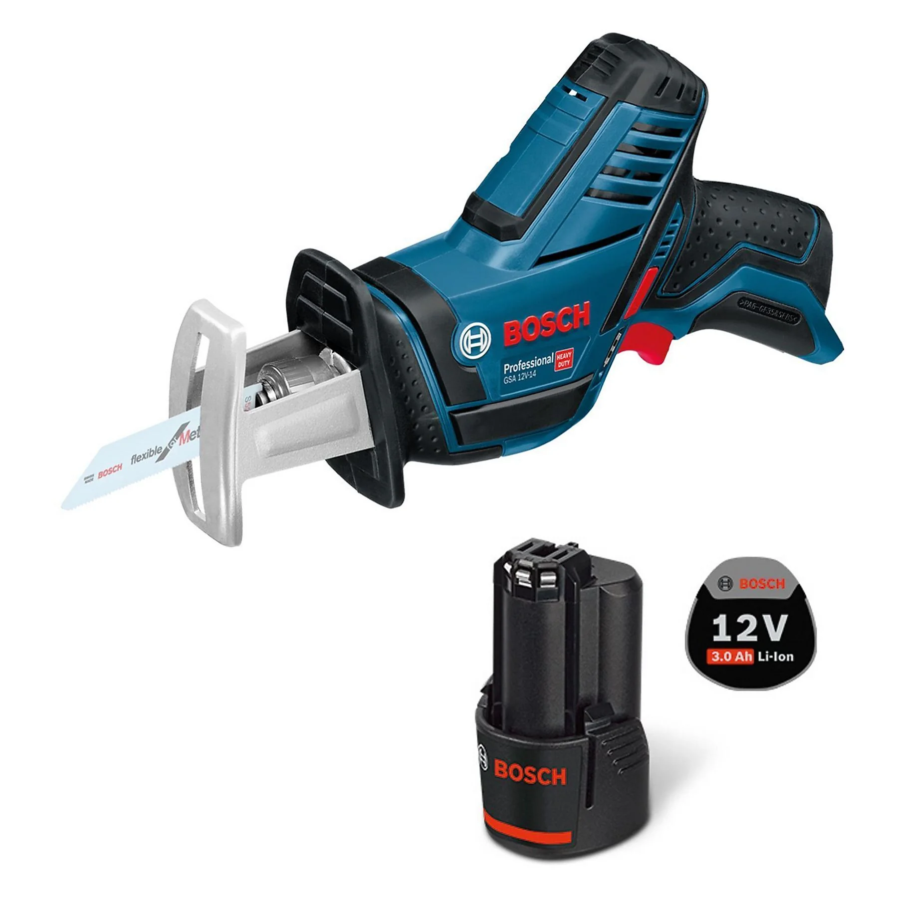 BOSCH GSA 12V-14 / 1x 3,0 Ah Akku Akku-Säbelsäge
