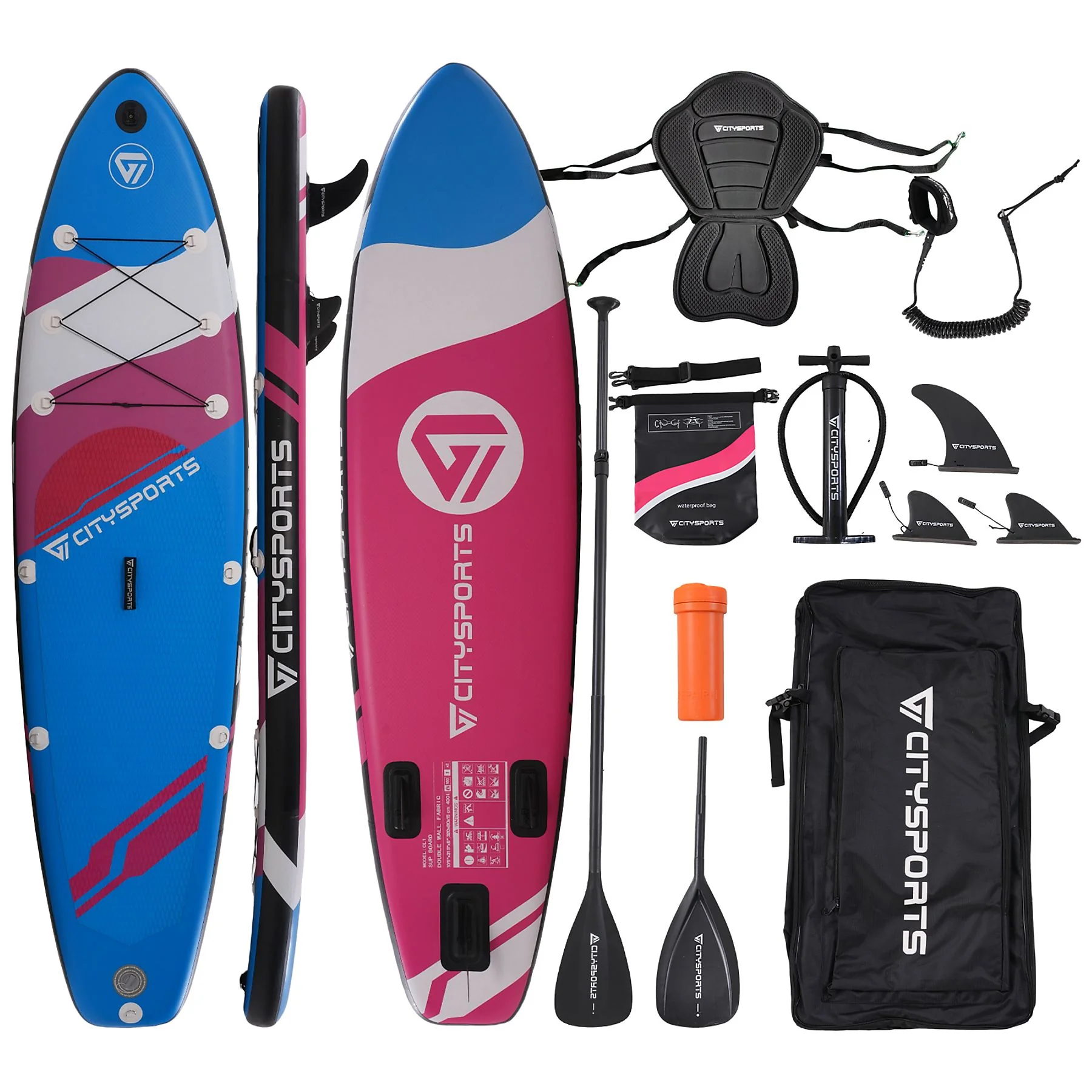 CITYSPORTS CL1 Stand Up Paddle mit komplettem Zubehör Rosa