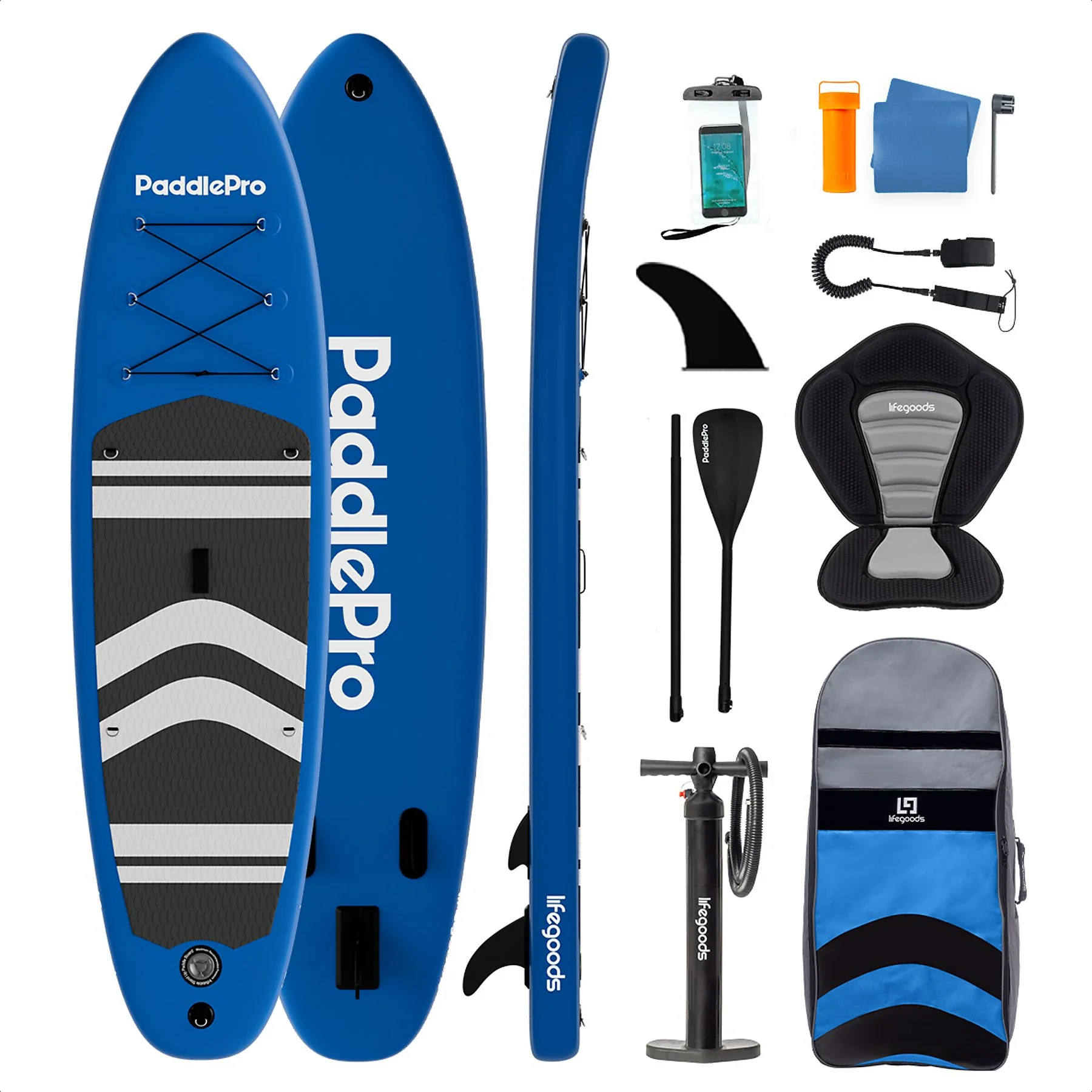 LIFEGOODS LG1146 PaddlePro Allround SUP Board Blauw