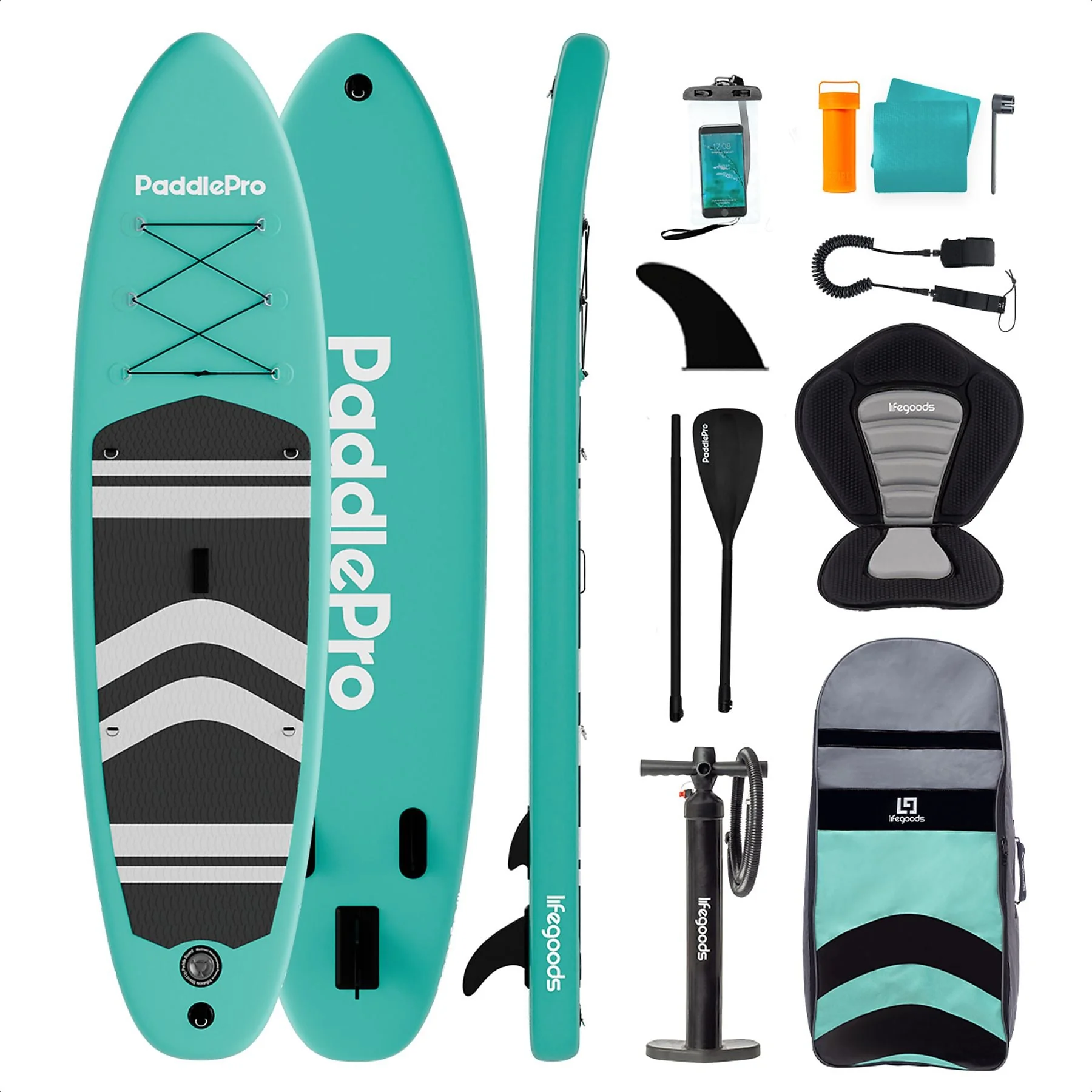 LIFEGOODS LG1147 PaddlePro Allround SUP Board Mintgroen