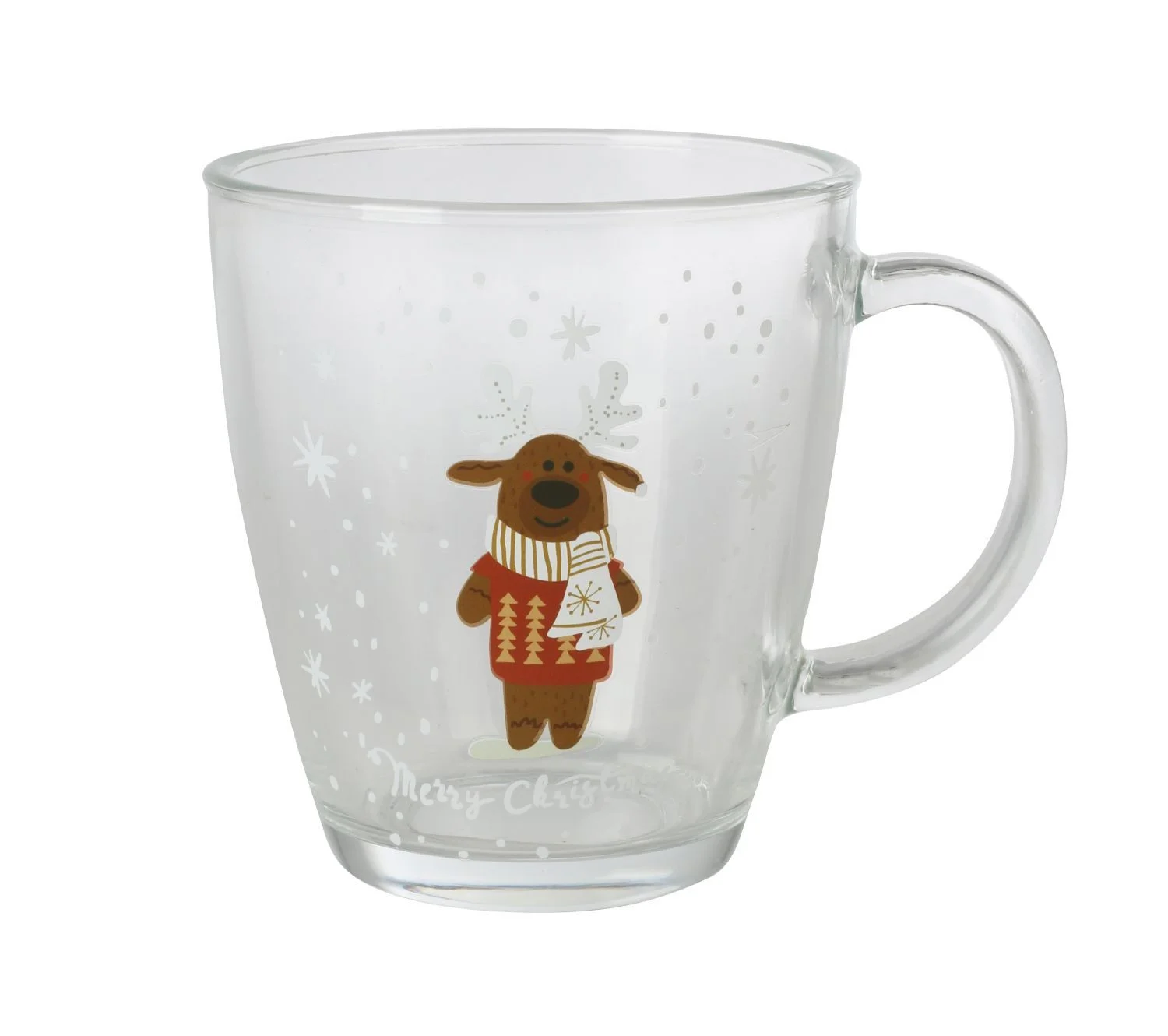 BURI Glastassen 12er-Set • 300 ml • Weihnachtsmotive • Glas