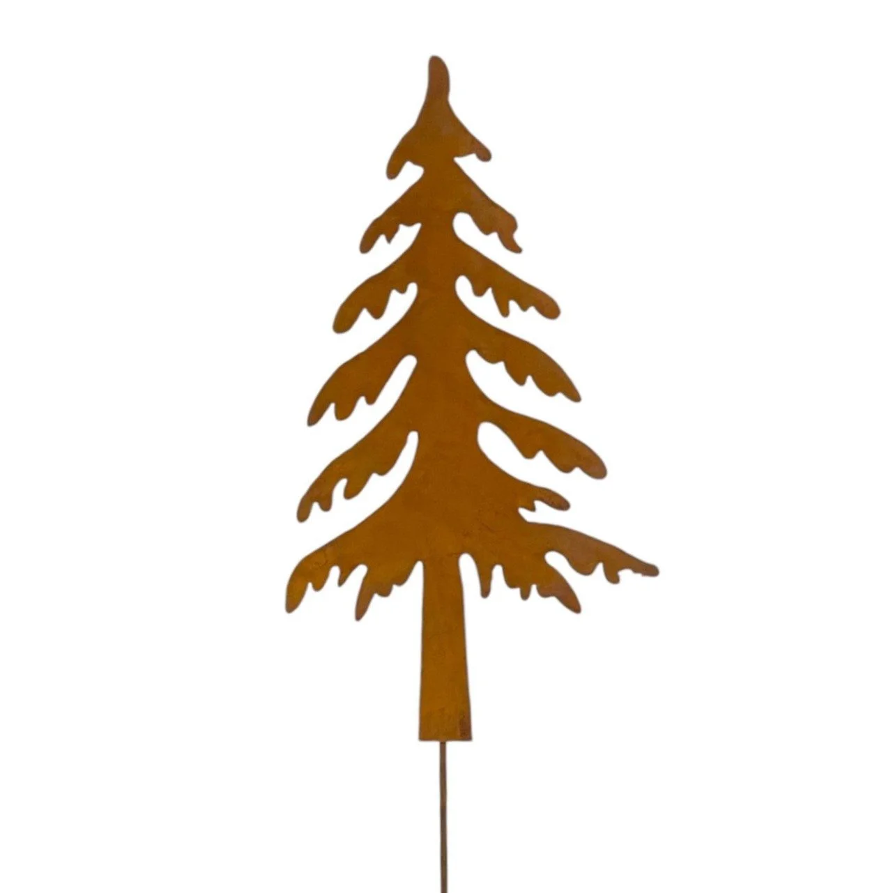 GASPER Gartenstecker „Tanne“ • 50 cm • Metall in Rost-Optik