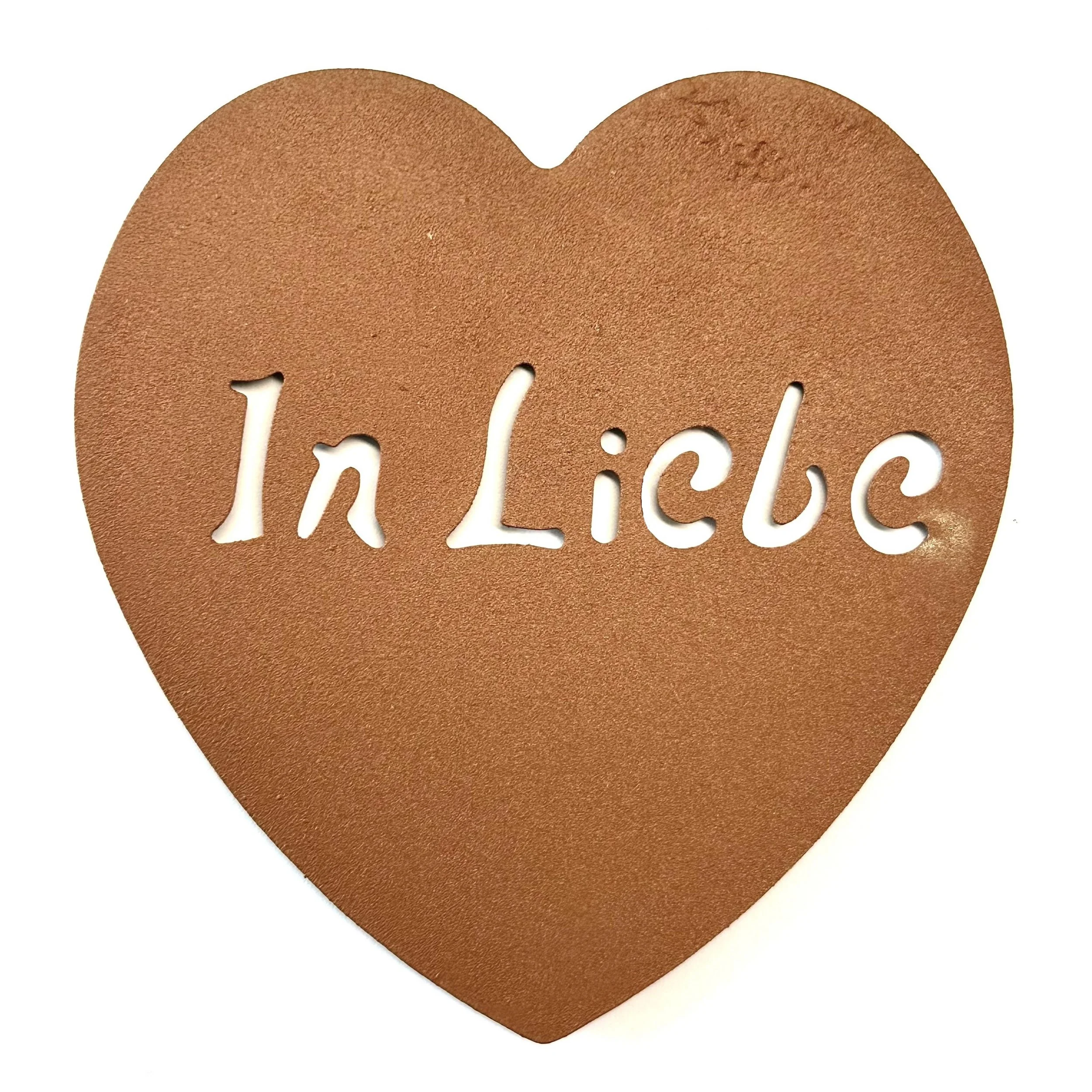 Metall-Gartenstecker Herz „In Liebe“ – ca. 10 cm, Rostoptik