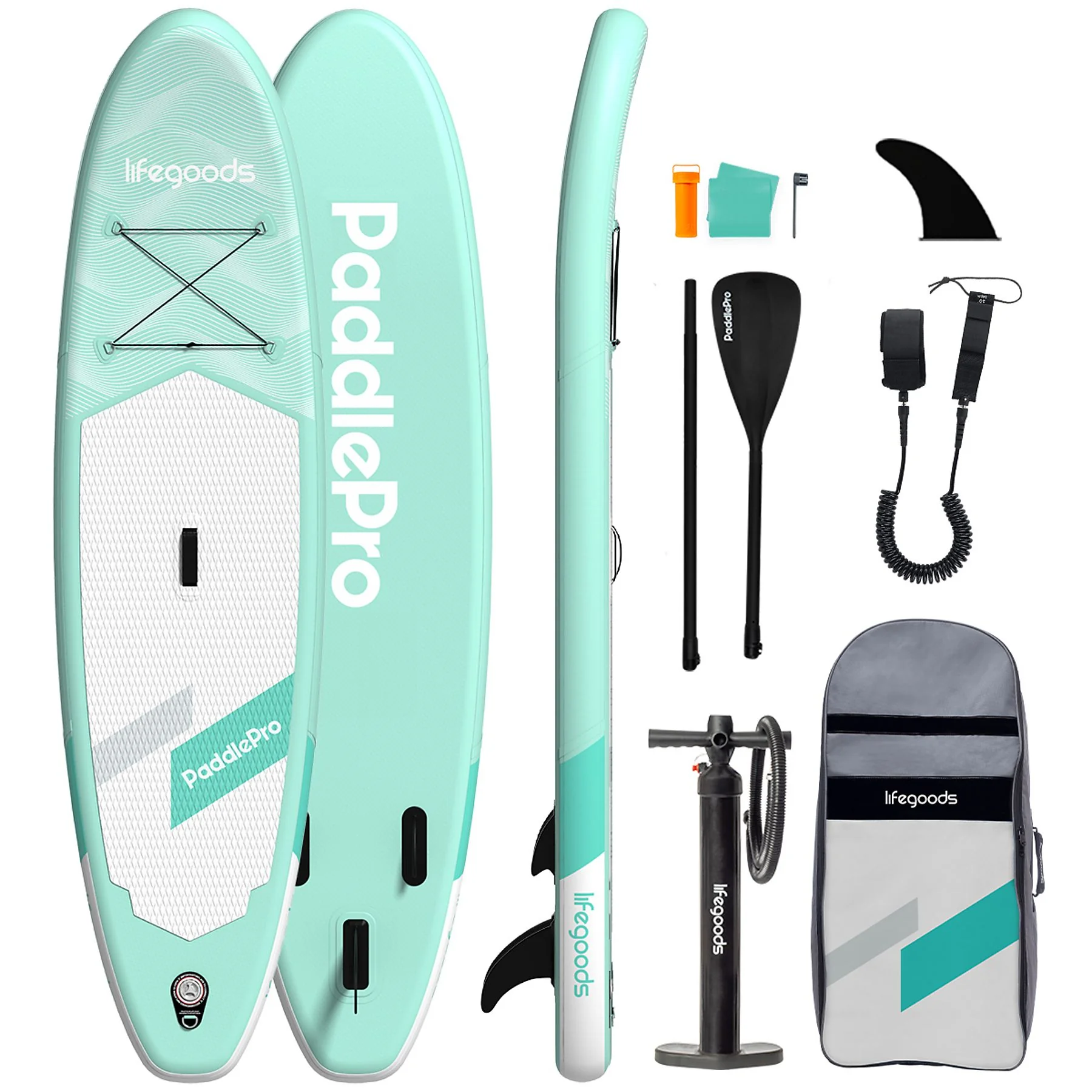 LIFEGOODS LG1306 PaddlePro Allround Compact SUP Board Pastelgroen