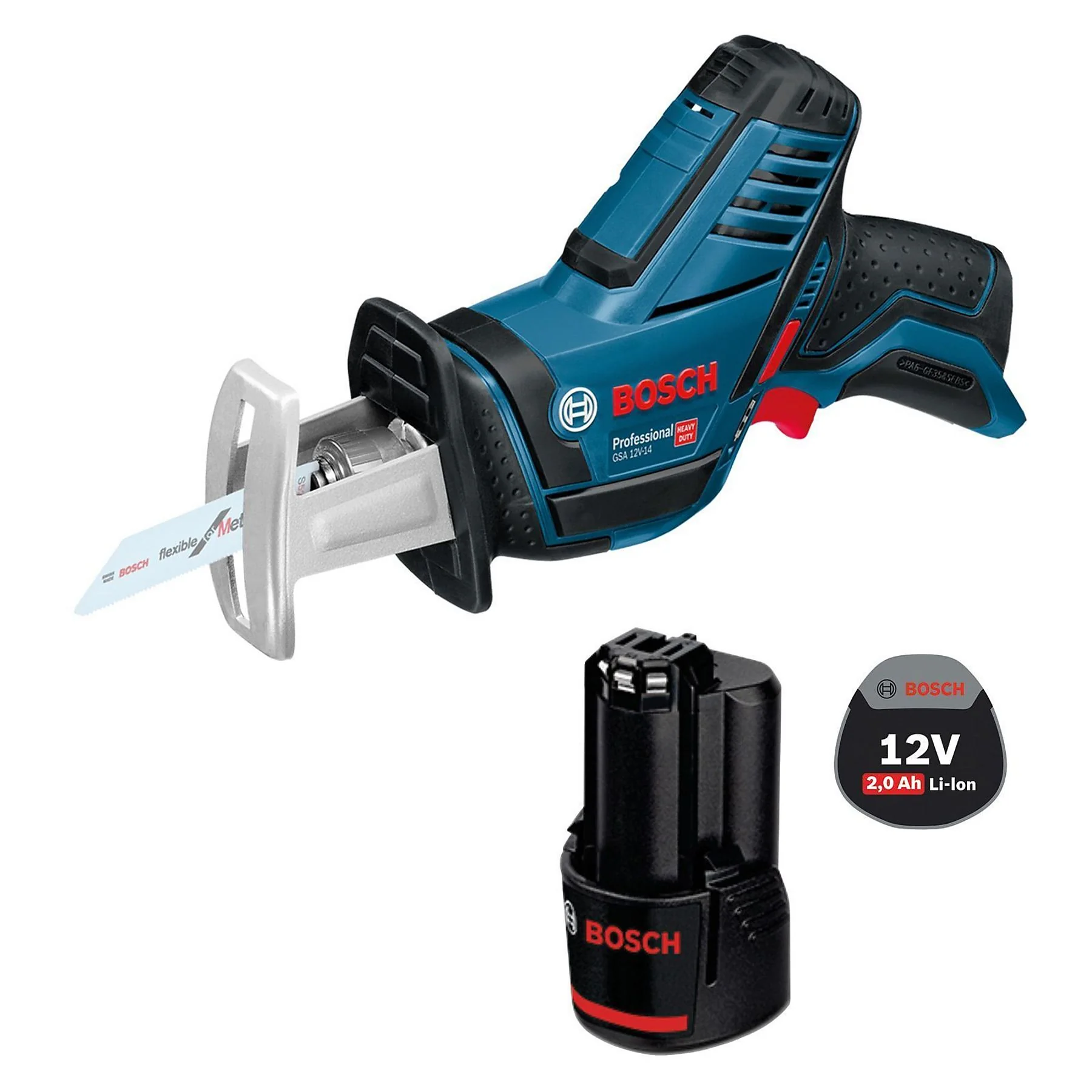 BOSCH GSA 12V-14 / 1x 2,0 Ah Akku Akku-Säbelsäge