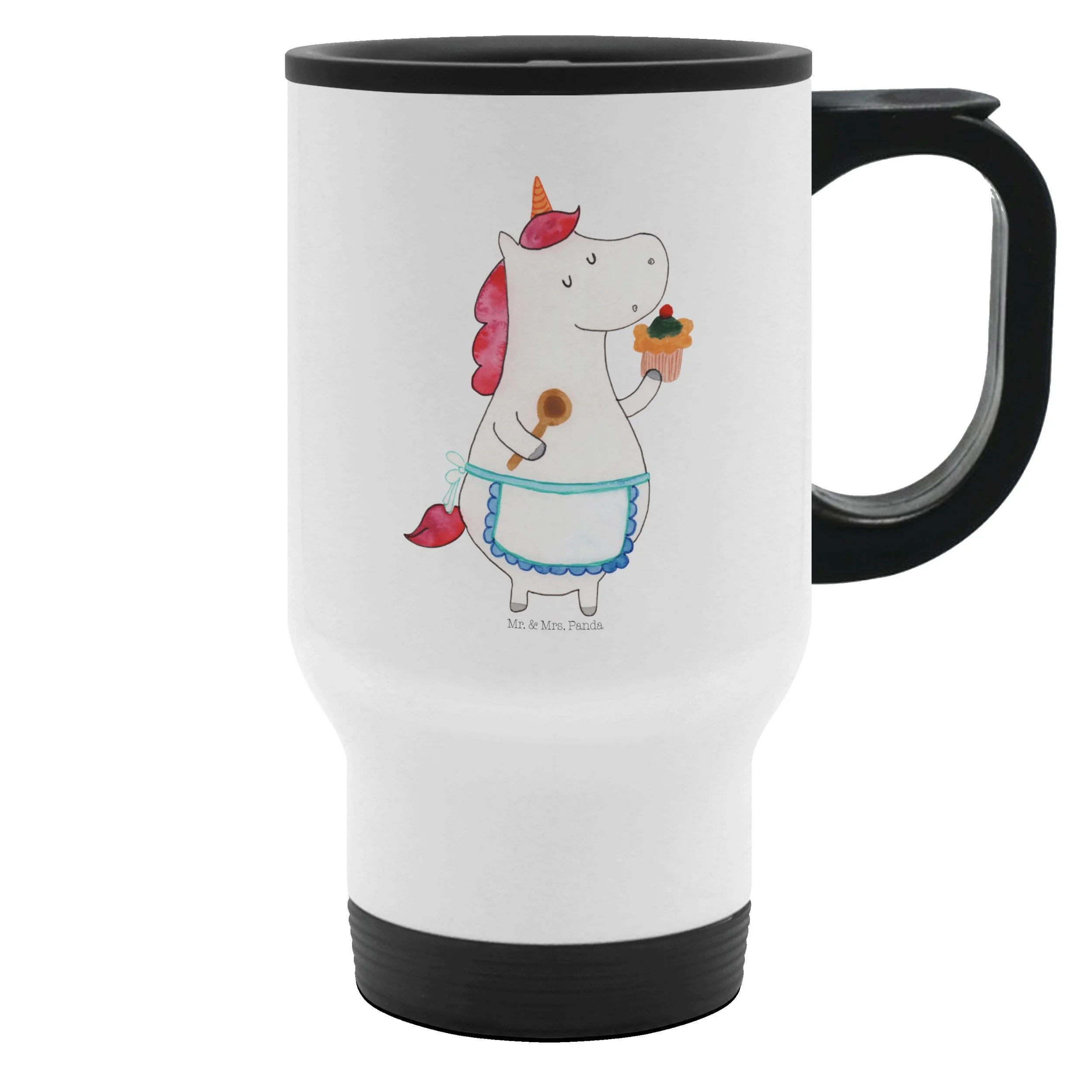Mr. & Mrs. Panda Thermobecher – Einhorn Küche • Weiß • 390 ml • Edelstahl